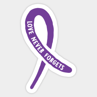 Alzheimers Awareness Ribbon Love Never Forgets End Alz Sticker